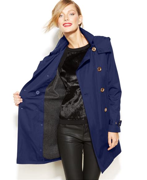 michael kors petite double breasted trench coat|michael kors belted trench coats.